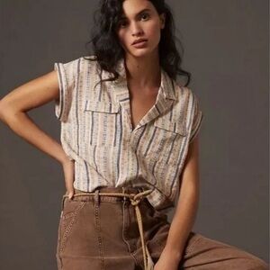 Small by Anthropologie cropped blouse